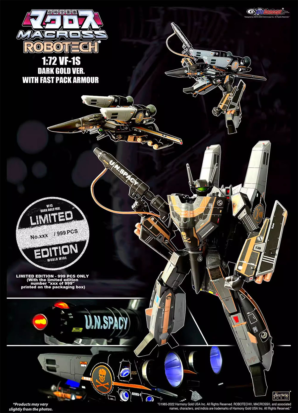 KitzConcept Macross Robotech 1/72 VF-1S Dark Gold Limited Edition